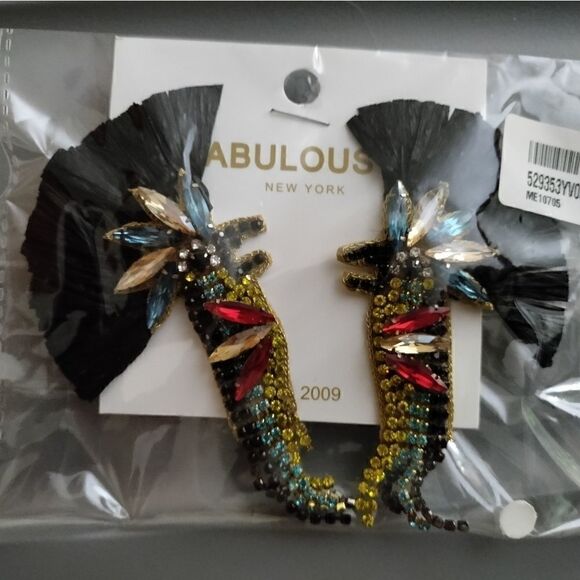 Parrot Bird Raffia Multi Stone Earrings - Picture 7 of 10